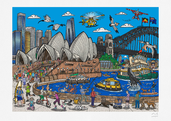 Limited Edition Print: Farm Cove, Sydney Harbour – Squidinki