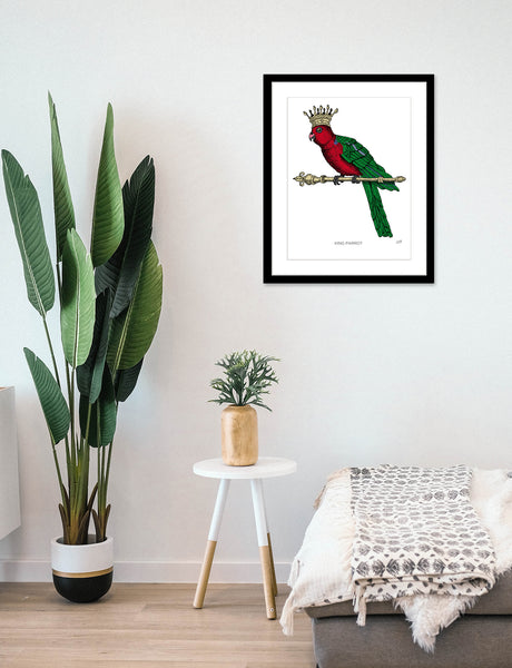 Australian Birds King 2024 Parrot Giclée Art Print, Australiana