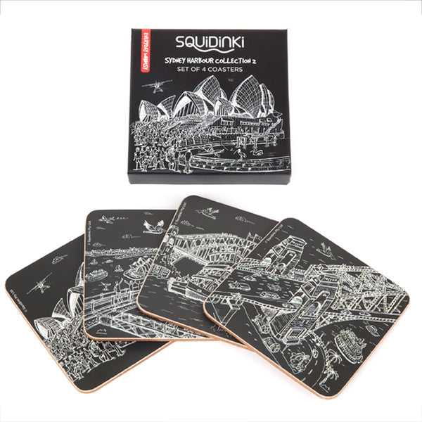 Coaster Sets: Sydney Harbour Black & White Collection