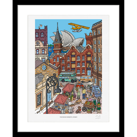 Limited Edition Art Print: The Rocks Markets, Sydney