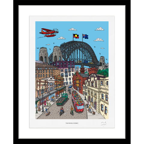 Limited Edition Art Print: The Rocks, Sydney Harbour