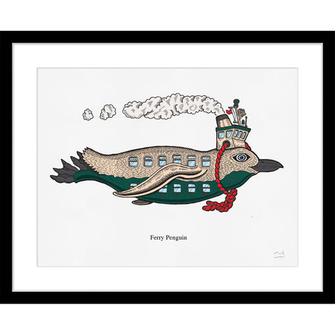 Limited Edition Art Print: Ferry Penguin