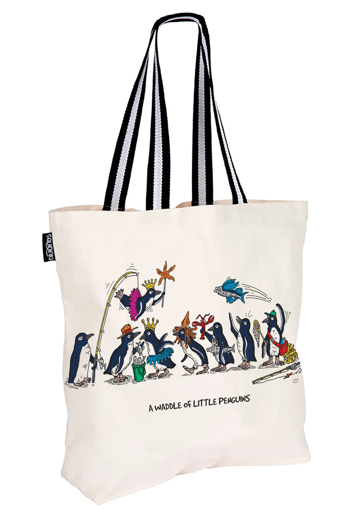 Cotton Tote Bag: A Waddle of Little Penguins