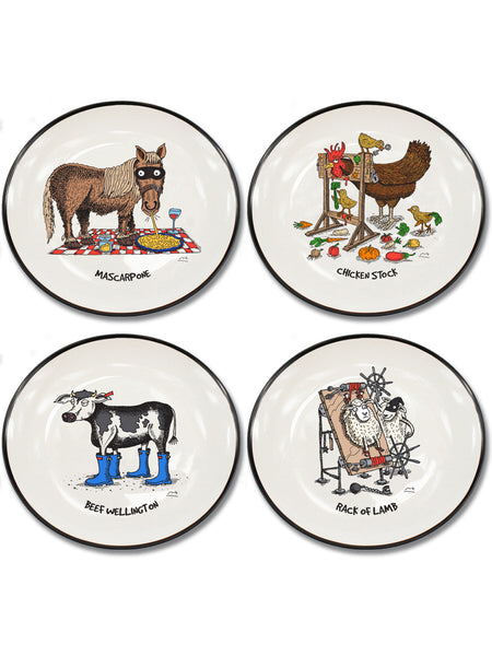NEW Moveable Feast Collection Set of 4 Canapé Plates