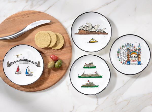 Sydney Harbour Collection Set of 4 Canapé Plates