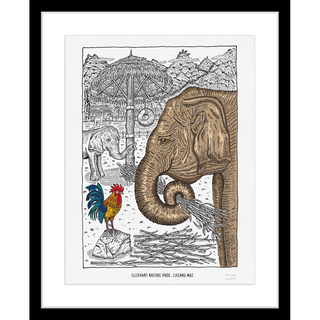 Art Print: Elephant Nature Park, Chiang Mai