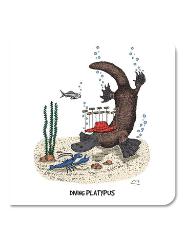 Greeting Card: Diving Platypus