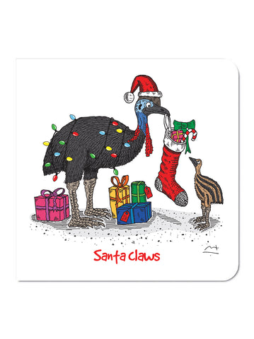 Santa Claws Christmas Card