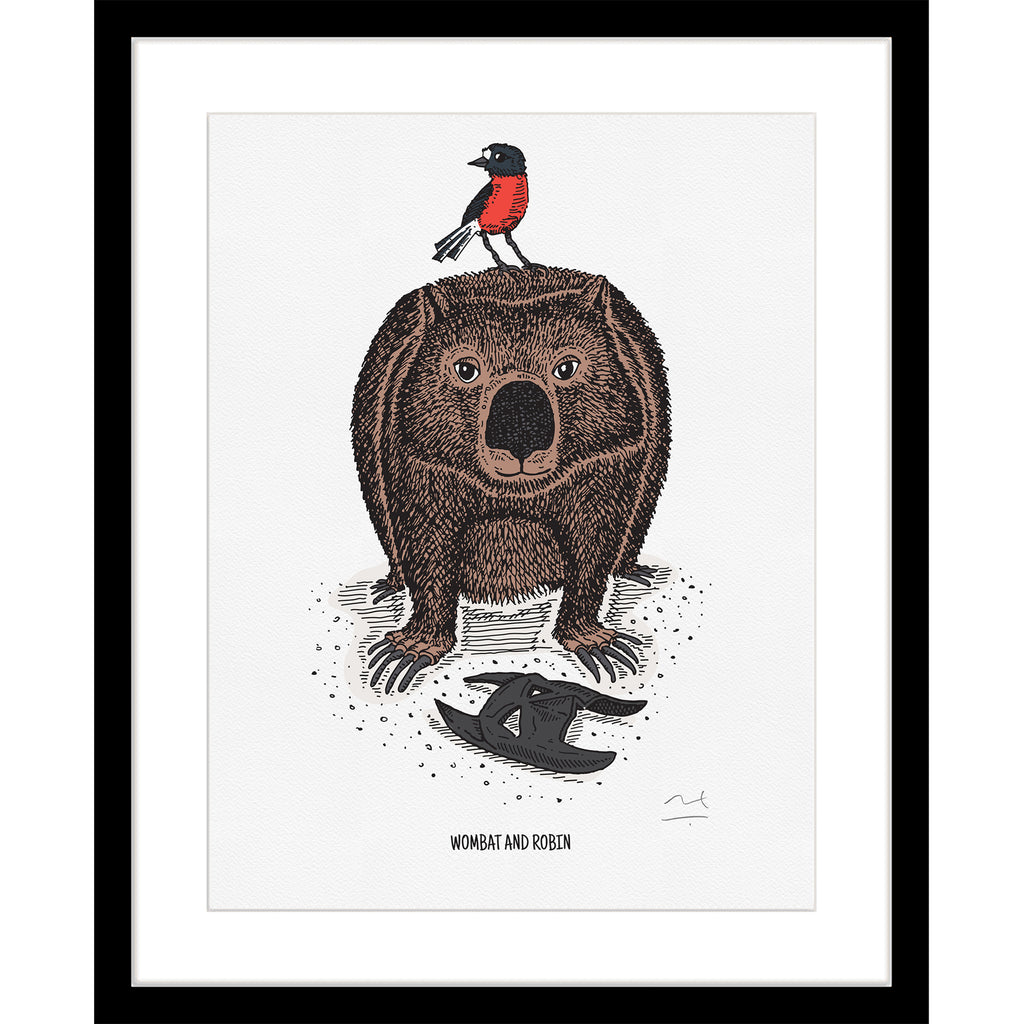 Fine Art Print: Wombat & Robin